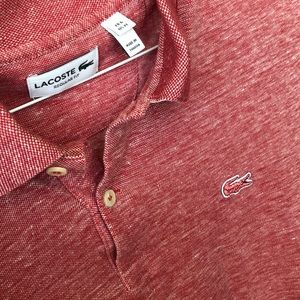 Lacoste Heathered Red Regular Fit Polo